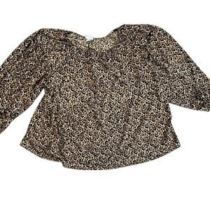 Ava & Viv Women's Plus Size Animal Print Long Sleeve Top - Size 1X - NWT